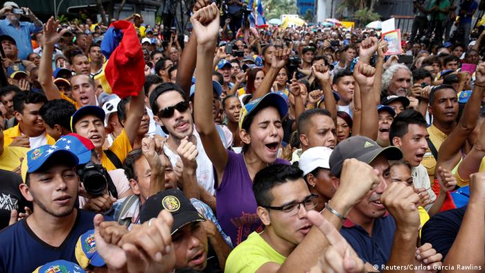 Manifestación en contra del Gobierno de Maduro en Caracas.